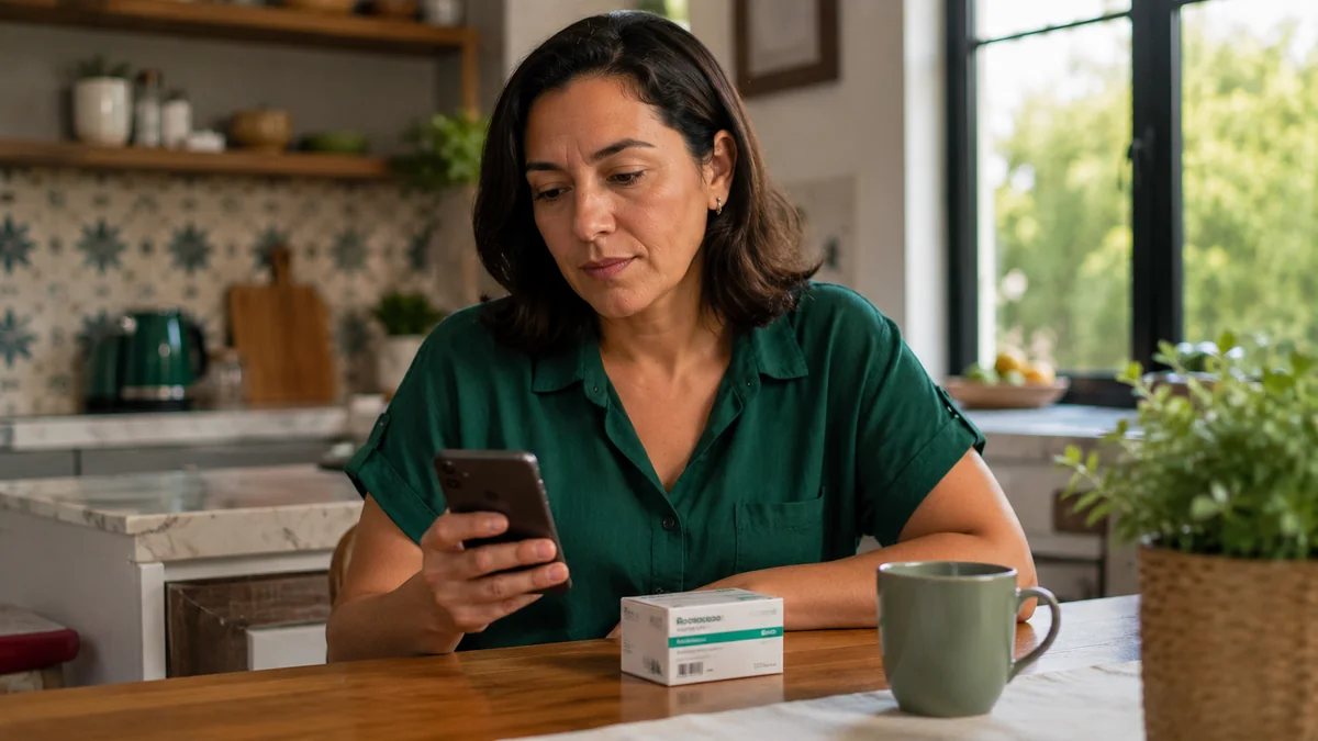 Paciente reflexionando antes de elegir entre comprar medicamento suelto o programa médico con seguimiento