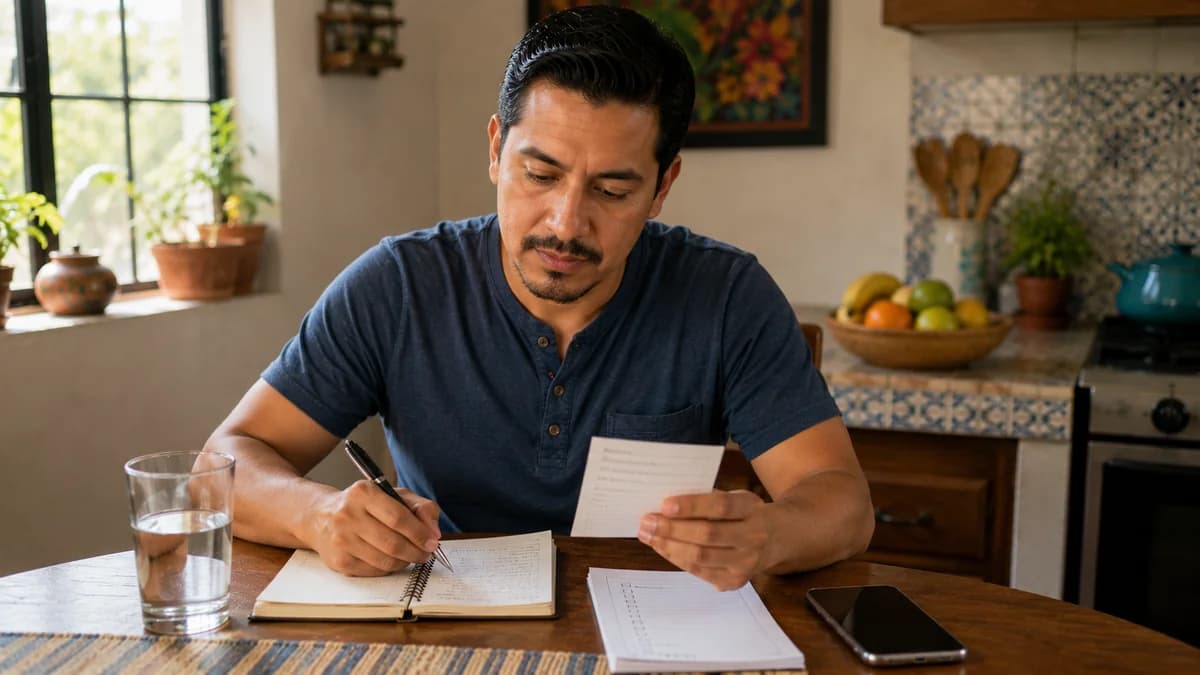 Persona organizando datos de salud metabólica antes de orientación médica